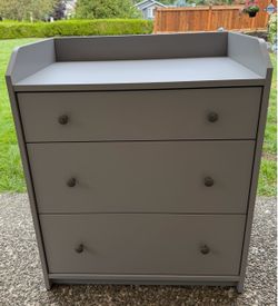 Gray 3-Drawer Dresser with Changing Table Top