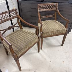 Pair Of Regency-style wood armchairs - Excellent Condition 