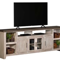 Rustic White 92" Rustic TV Stand