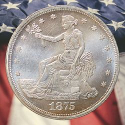 1875-CC Trade Dollar Silver Plated Novelty Coin - Uncirculated