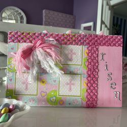 “risen “  Decoupaged… Messy Bow… Home Decor.., Super Cute