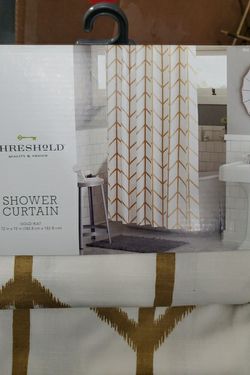 Threshold shower curtain