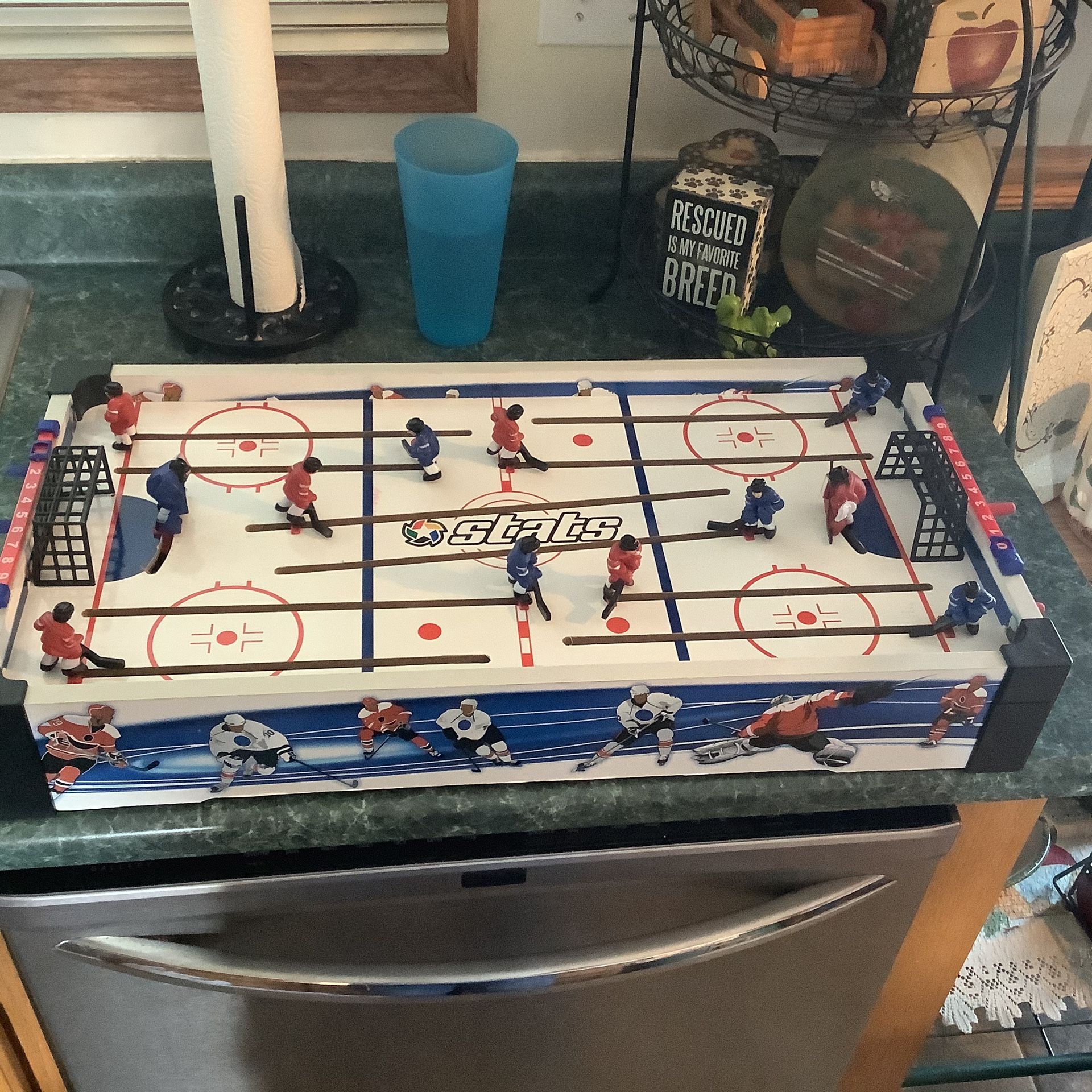 Stats-22-Rod-Hockey-Table-Top-Game-Room-Stick-Hockey Excellent Condition 24” Length By 12” Wide Great Family Fun