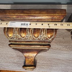 Shelves; brownish-gold, qty 2; heavy; (see ruler for dimensions)-$20