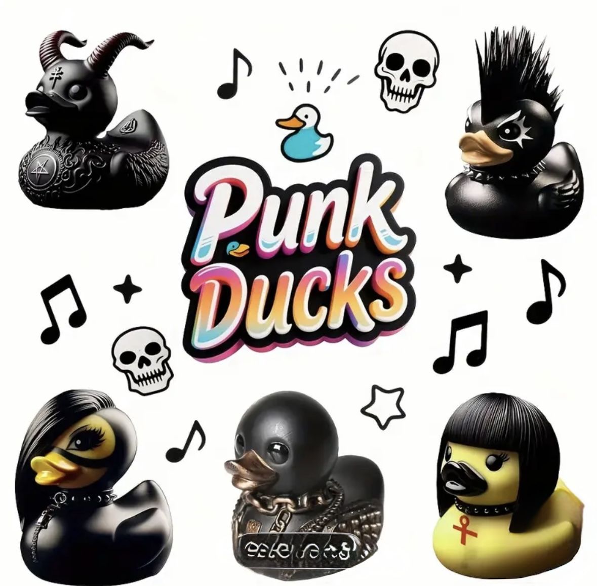 Set Of 5 Punk Rubber Ducks!