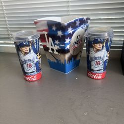 Dodger Popcorn Bucket With Cups