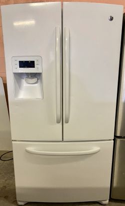 White GE French Door Refrigerator