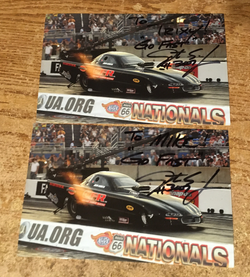 2X NHRA JUSTIN SCHRIEFER PROMOTIONAL CARD HANDOUT SIGNED AUTOGRAPHED