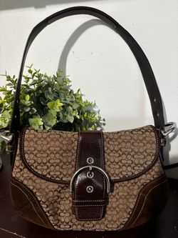 Coach Brown and Tan Shoulder Bag
