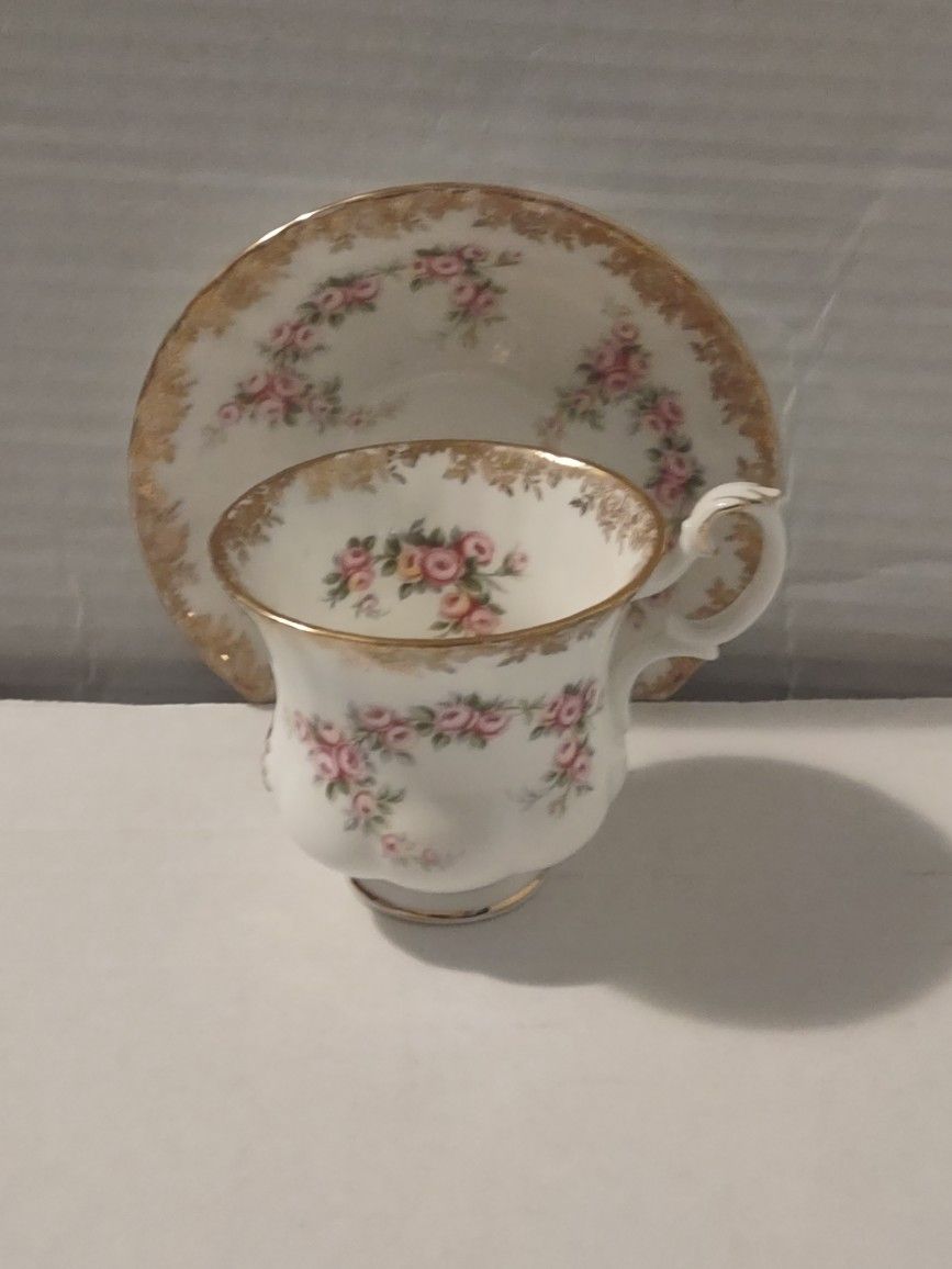 Royal Albert Dimity Rose Bone China Cup & Saucer