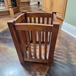Mission Style Oak Wood Umbrella Stand/Wastebasket