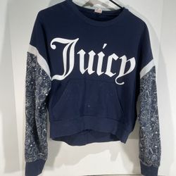 Juicy Couture Women's Navy and Blue Sweatshirt