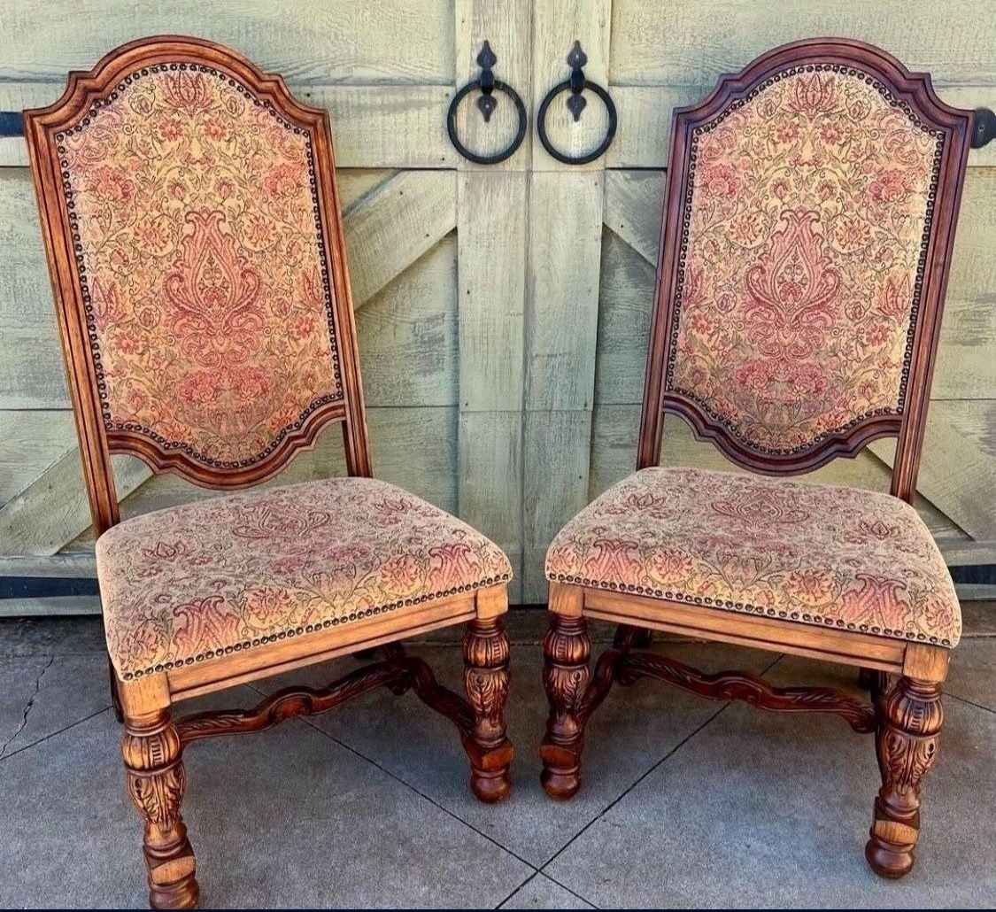 🌟$225/Send Offer🌟Antique American Empire Solid Wood Trim Carving Chairs (2x Captain w/ Arms, 4x without Arms)🌟