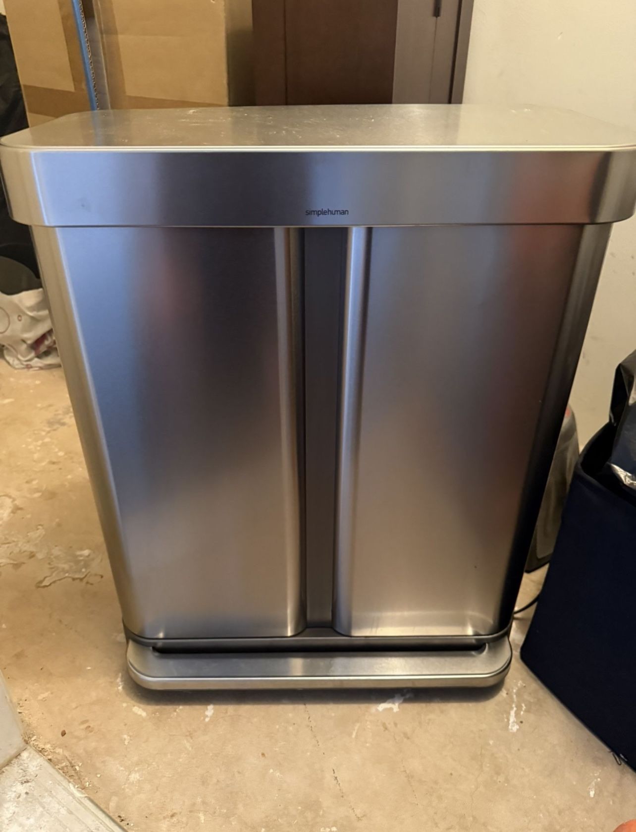 Simplehuman Dual Step Recycler Stainless Steel Trash Can