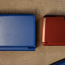 Red & Black Nintendo 3DS & Blue DS XL. Plus Many Games