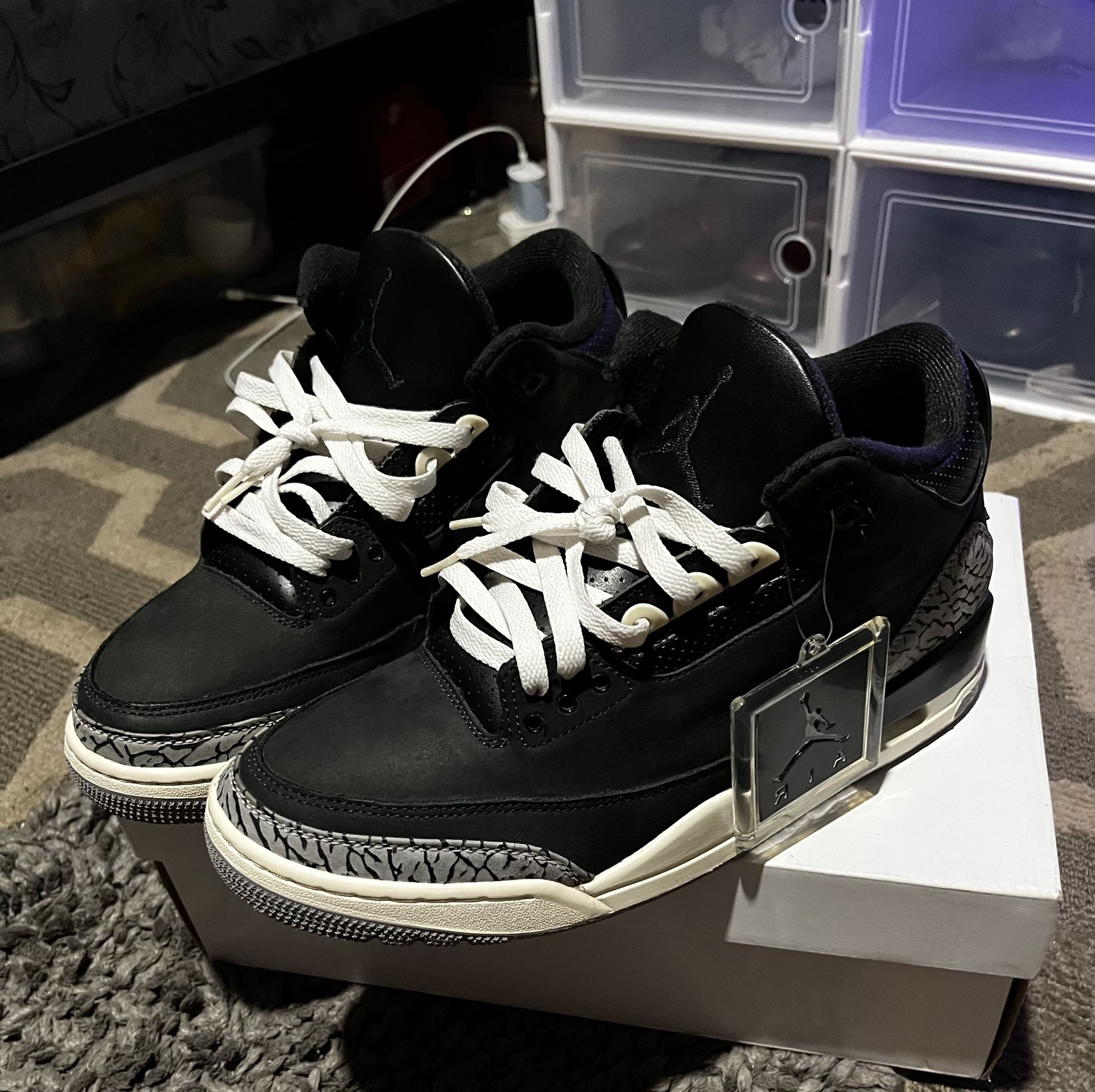 Jordan 3 Off Noir Unisex Men Size 9 Women Size 10.5/11
