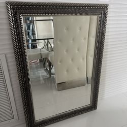 Antique Silver Studded Mirror 30“ X 42“