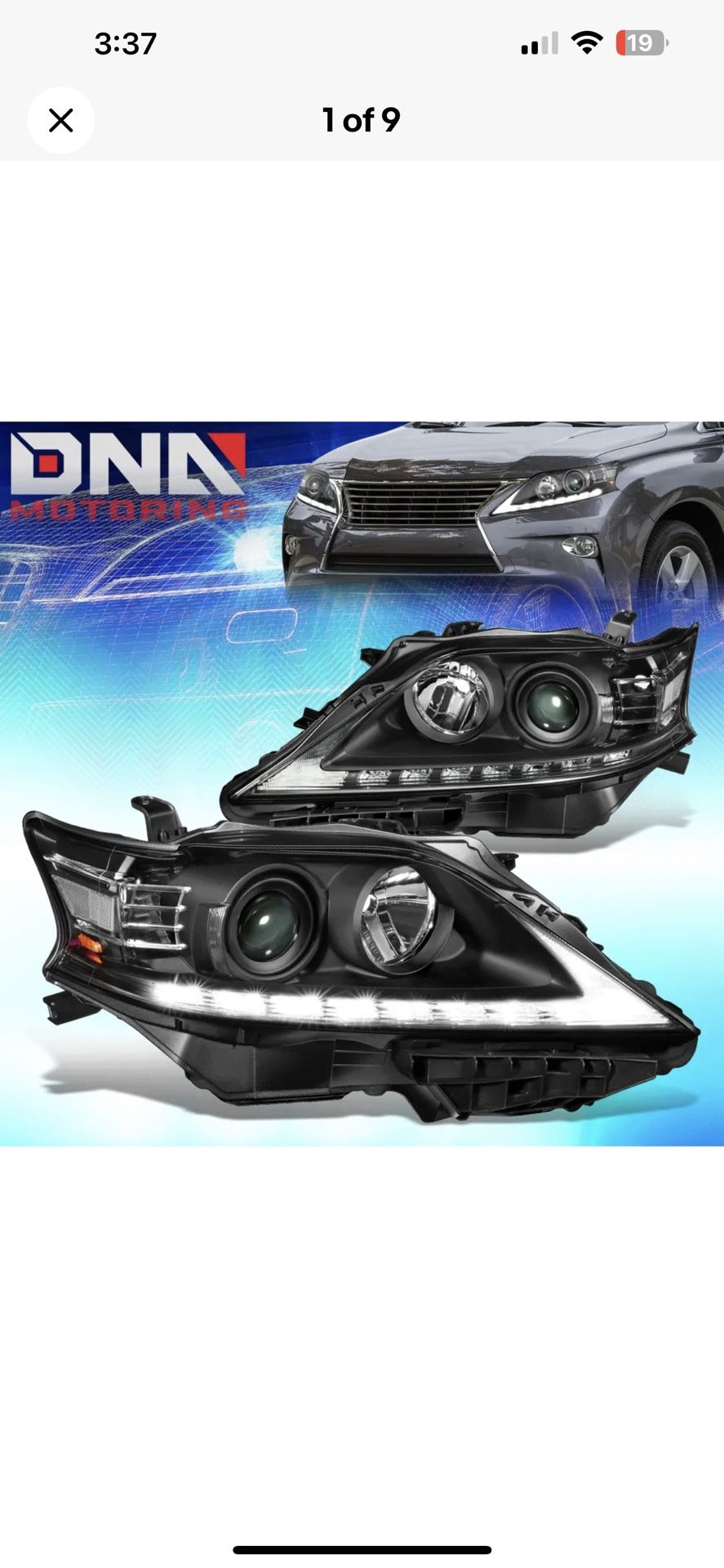 2013-2015 Lexus RX 350 Or RX 400 Black Headlights, Now In Box