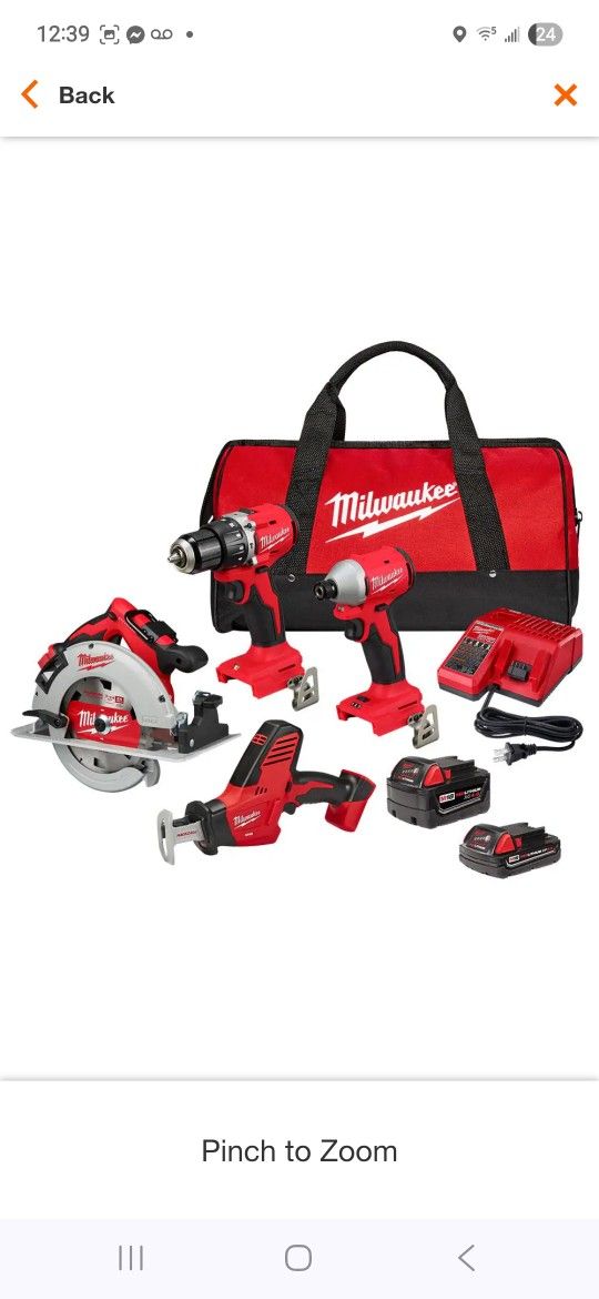 Brand New Milwaukee Power Tool Combo Set Sealed Box