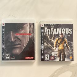 PS3 Games Metal Gear Solid 4 And Infamous Like New 