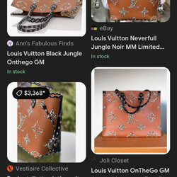 Limited edition Louis Vuitton Brown Tote Bag Neverfull MM Black