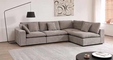 Gray Fabric Modular Sectional Sofa