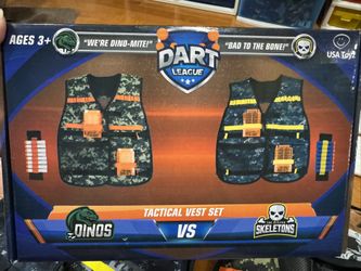 Dart League Tactical Vest Set Dinos Vs Skeletons For Nerf / Dart Gun Play