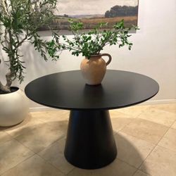 48” Black modern dining table 