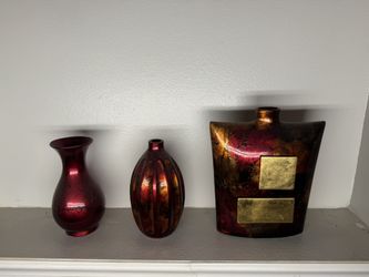 Red Display Vases