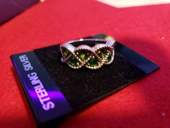 New Sterling silver stamped green stones