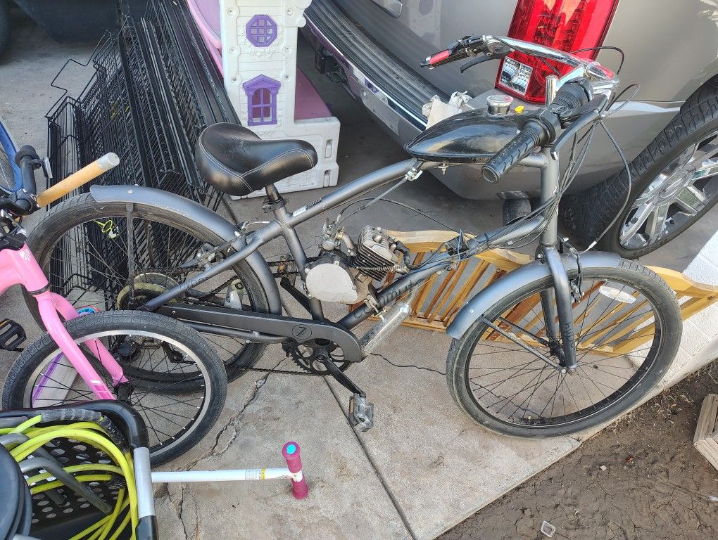 Bicycle 26" BMX Mountain Bike Motorized Go-kart GoPed Scooter Electric Bike Gas Powered Beach Cruiser Lowrider Bike Project