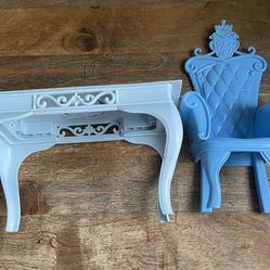Barbie Princess Castle Doll House Table and Throne Chair Replacement Furniture