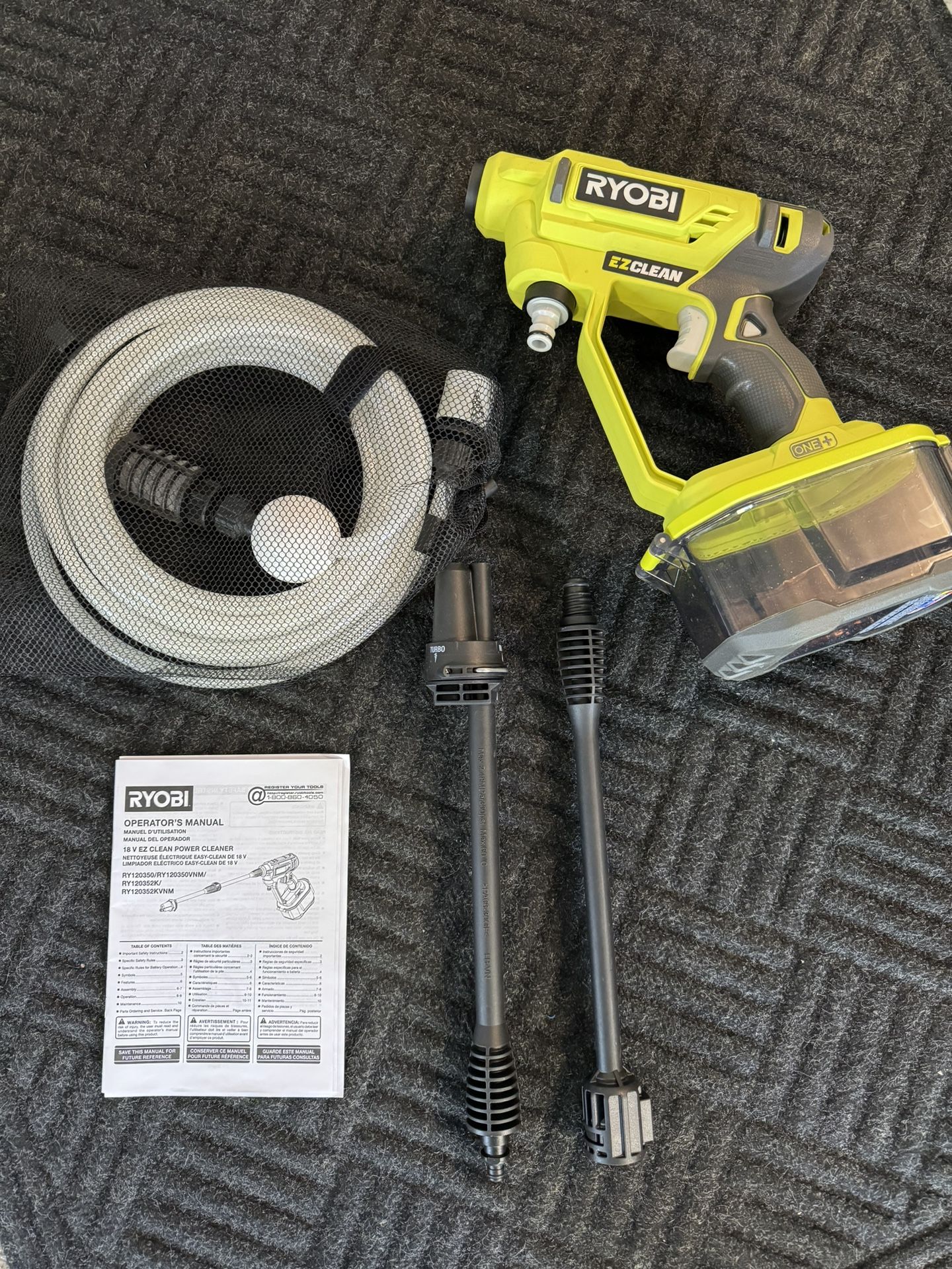 Brand New Ryobi One+ 18v EZClean Cold Water Power Cleaner RY120350