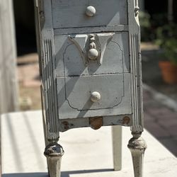 Victorian French Provincial Nightstand, Empire Antique, Shabby Chic Finish,Storage Bedside Table, Country Bedroom