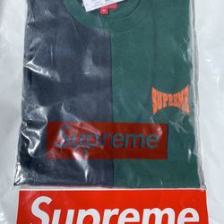 Supreme Split Tee 2020 Blue Green Large T-shirt