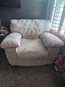 Oversized beige chairs (2)