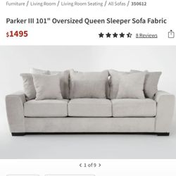 Sofa Living Spaces + Queen Size Sleeper 