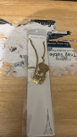 Stainless Steel Gold Charm Necklace