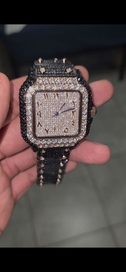 Moissanite Watch 2 tone black