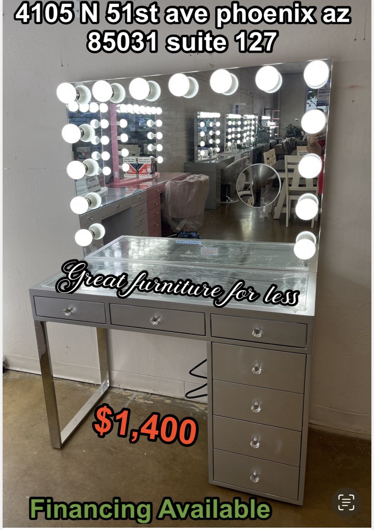 Impressions Vanity With Bluetooth Mirror Brand New
