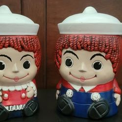 Raggedy Ann And Andy Cookie Jar Set