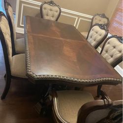 Bonaventure Park Cherry Extendable Double pad Dining set