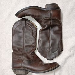 Men's Sz 7.5D Leather Cowboy Western Sanders Boots