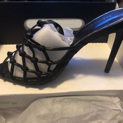 Fashion Nova Wrap-Up Heels Size 8.5 BLACK 