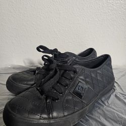 Guess GBG Los Angeles Women's Black Quilted Lace Up Fashion Tennis Shoes Sz 6.5M