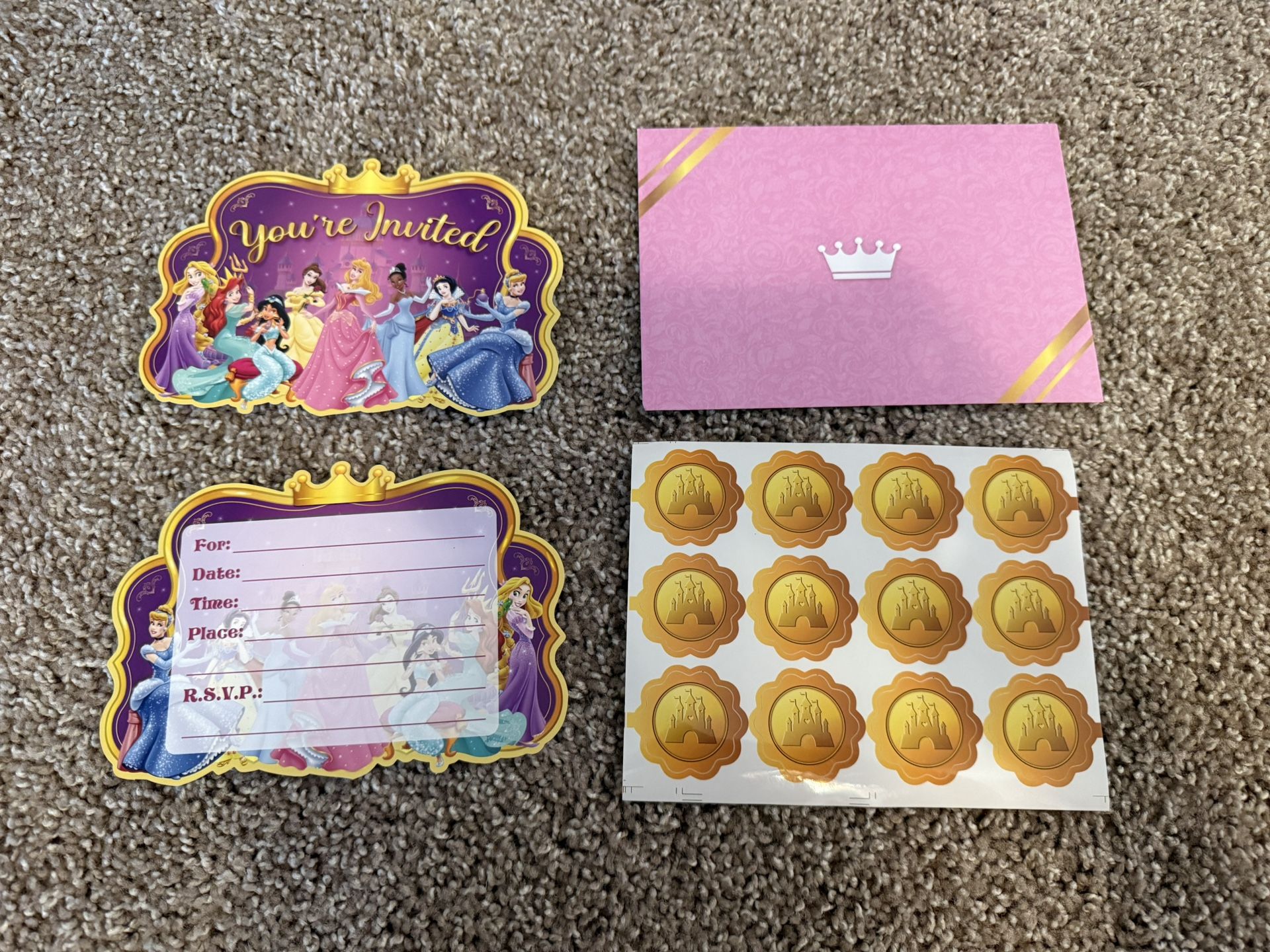 Disney Princess Birthday Party Invitations 20 Per Pack $5 Each (Pick Up Only)