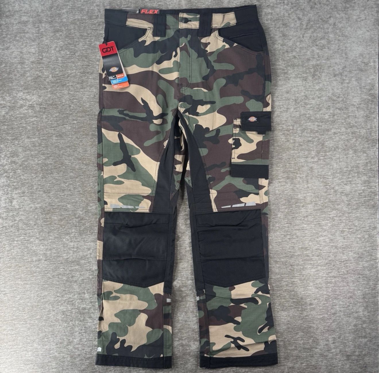 Dickies GDT Flex Premium Camo Double Knee Workwear Pants Men's Size 36x30