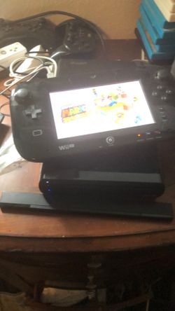 Wii U with Wii and Wii U games pro controllers