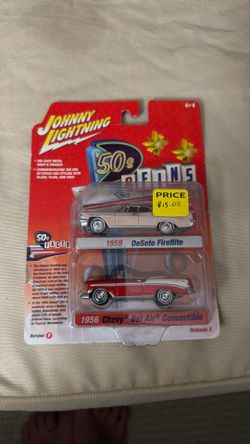 Johnny Lightning 50s & Fins 1959 DeSoto Fireflite & 1956 Chevy Bel Air 1:64