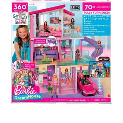 Barbie dream House With Furniture, Jeep, Camper, Etc. 